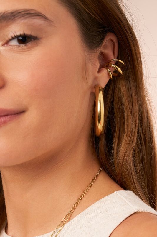 My Jewellery Earcuff 3 rows Gold MJ16643
