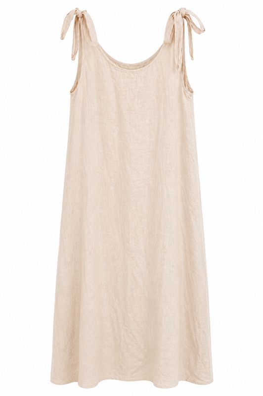 Nameless jurk met strik sand 5019