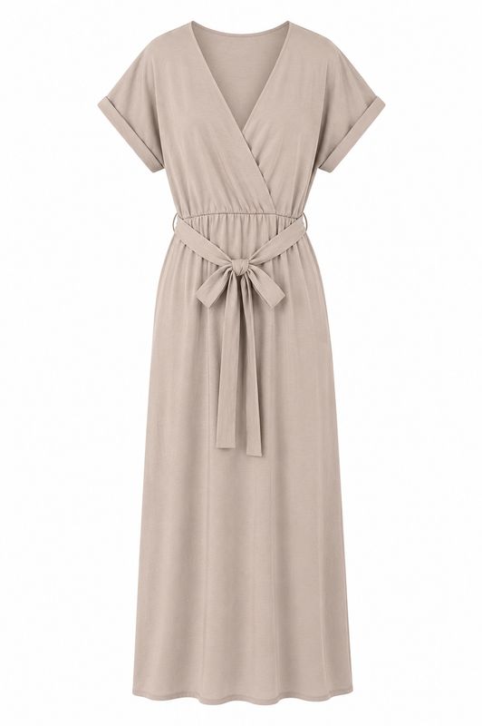 Nameless jurk overslag beige B8761