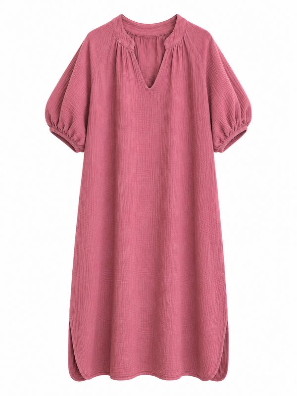 Nameless jurk wafel met pof pink 2802.y