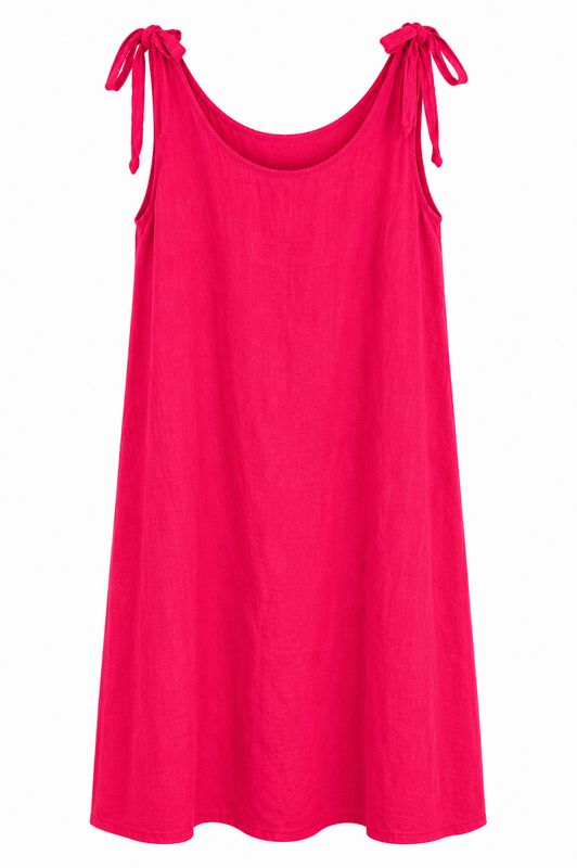 Nameless jurk met strik fuchia 5019