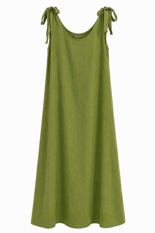 Nameless jurk met strik groen 5019