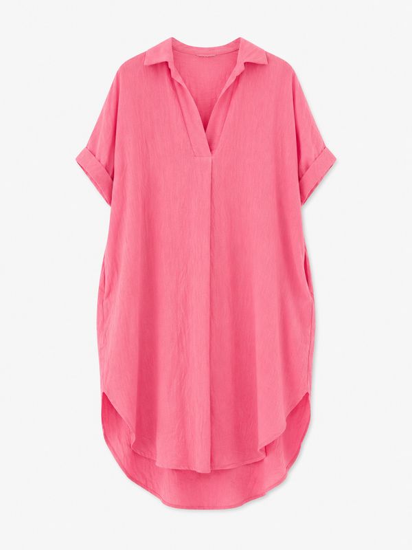 Nameless jurk met kraag roze 24130-1