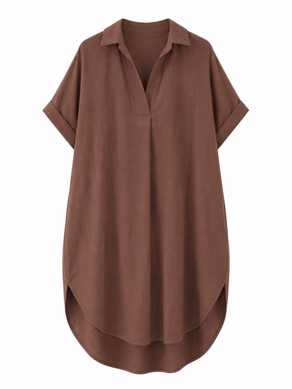 Nameless jurk met kraag brown 24130-1