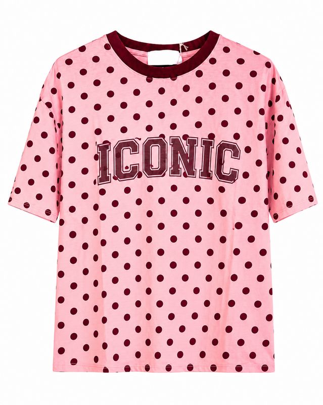 Nameless t-shirt polkadot rose/bordeaux 00196