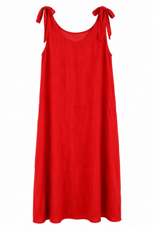 Nameless jurk met strik rood 5019