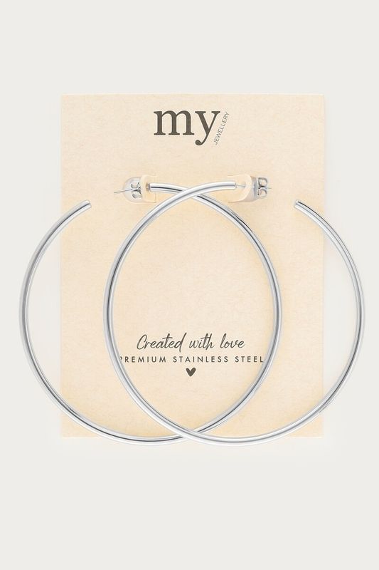 My Jewellery Earring basic hoop large 8cm Silver MJ16617