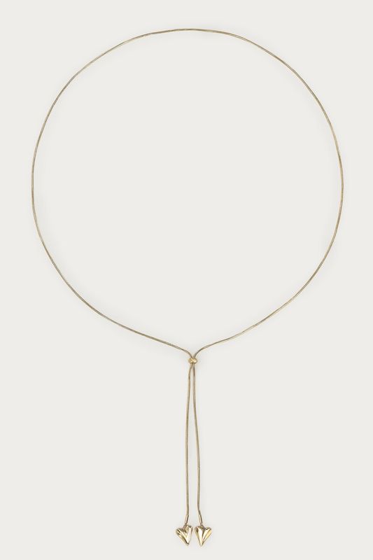 My Jewellery Necklace long strings double heart Gold MJ16628