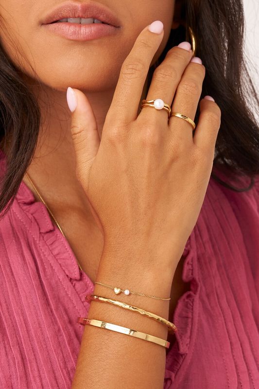 My Jewellery Bracelet fine heart pearl Gold MJ16792