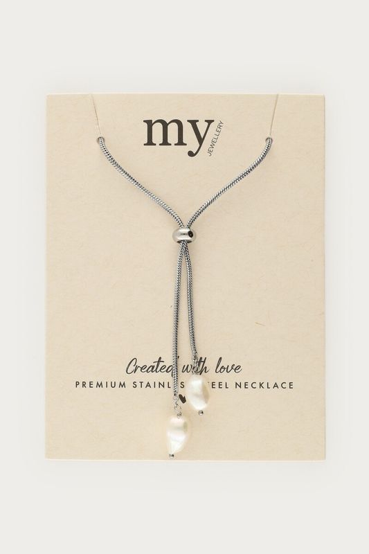 My Jewellery Necklace long strings double pearl Silver MJ16610