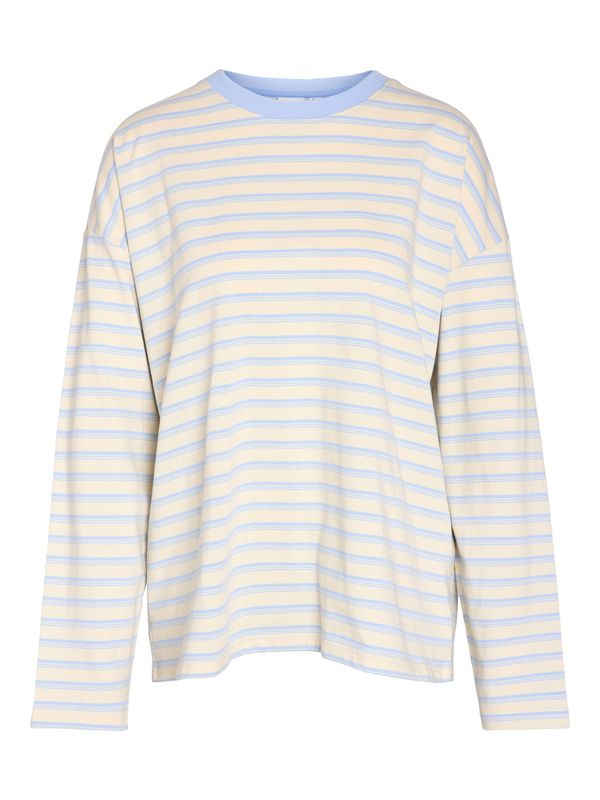 Noisy May NMEMBER L/S STRIPE SWEAT NOOS Birch/CASHMERE BLUE 27036484