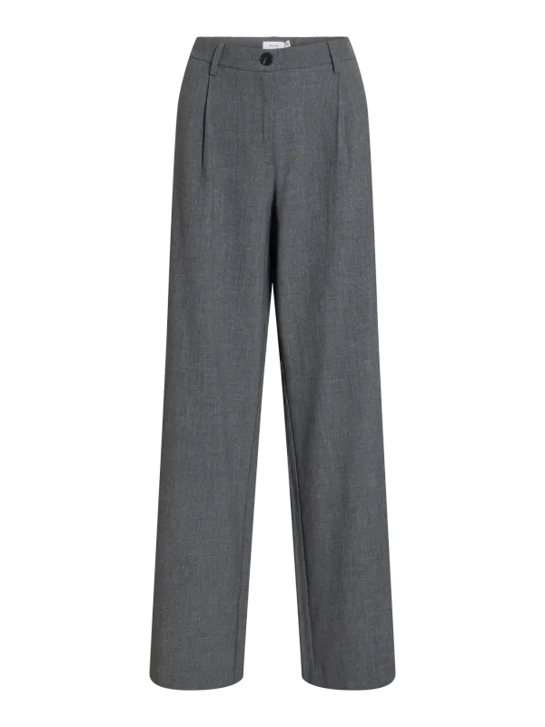 Vila VIKARI RW WIDE WVN PANT - NOOS Dark Grey Melange 14118692
