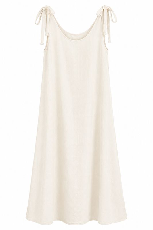 Nameless jurk met strik Beige 5019