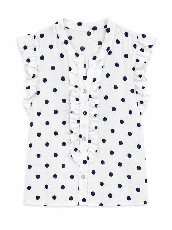 Nameless Stippen blouse Wit/blauw 262987
