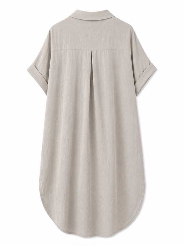 Nameless jurk met kraag taupe 24130-1