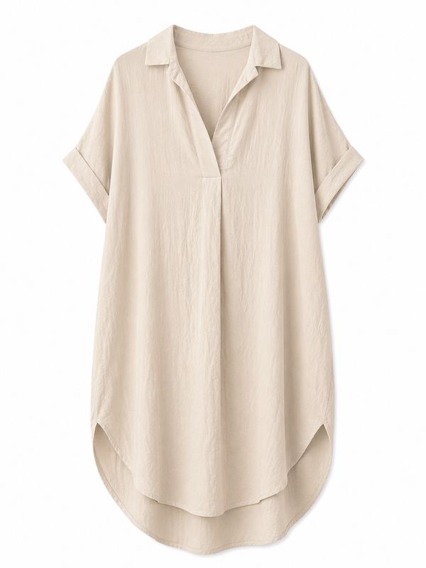 Nameless jurk met kraag beige 24130-1