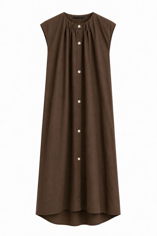 Basements Jurk Knoopjes brown A8902