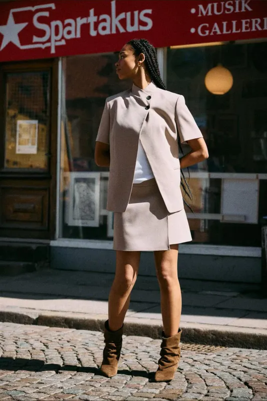 Noisy May NMMONNA MW TAILORED OVERLAY SKIRT Fossil 27039549