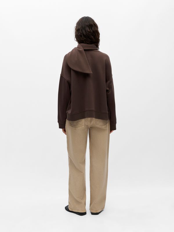 Object OBJARINA L/S OZ TIE SWEATSHIRT NOOS Seal Brown 23049534