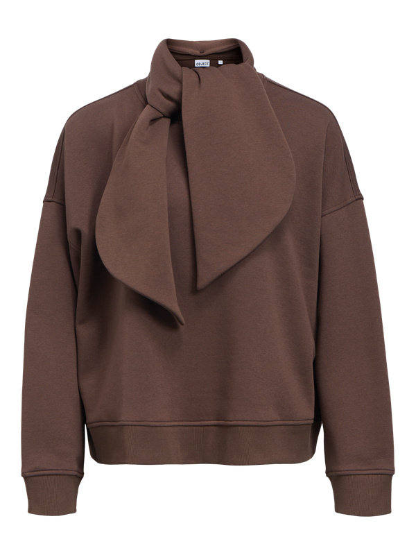 Object OBJARINA L/S OZ TIE SWEATSHIRT NOOS Seal Brown 23049534