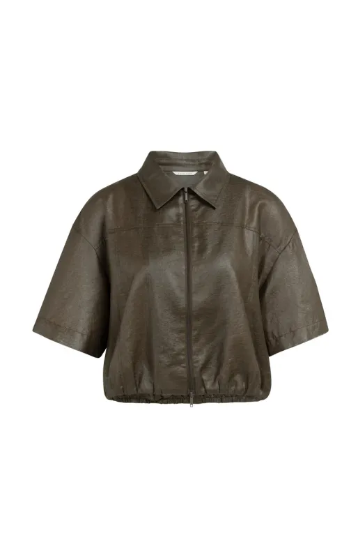 YaYa Blousejack met gecoate afwerking DELICIOSO BROWN 01-201233-607