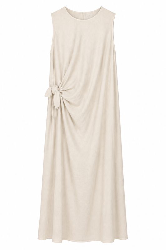 Nameless Jurk met knoop BEIGE 26193