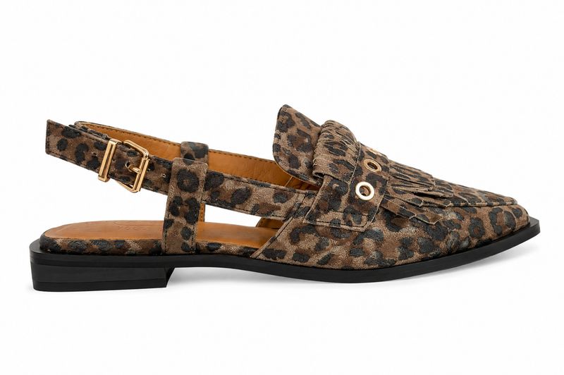 Shoecolate Loafer met Riem Leopard tabacco 1.16.52.035.01