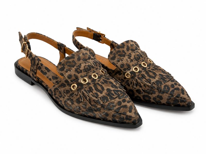 Shoecolate Loafer met Riem Leopard tabacco 1.16.52.035.01