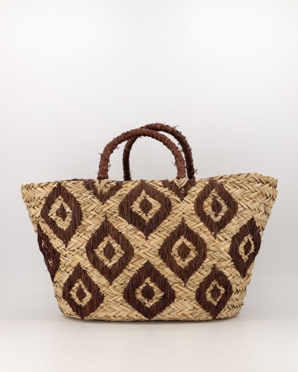 Teatro Ikat Rieten tas Dark Brown Ikat-NA-B