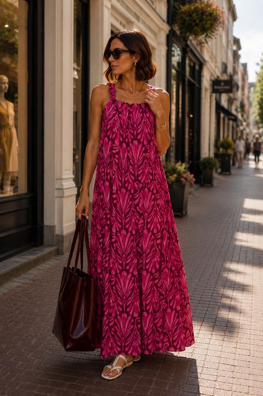 Nameless print jurk bordeaux 41900