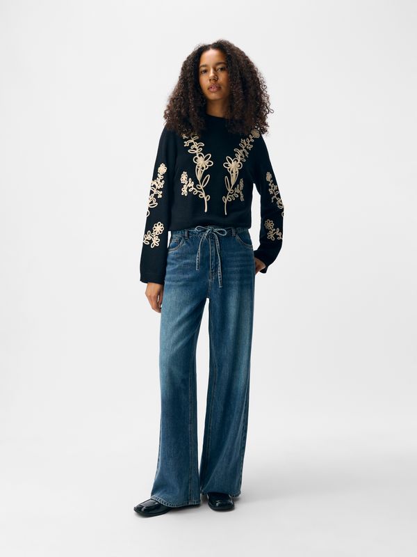Object OBJROSIE MW WIDE JEANS NOOS Medium Blue Denim 23046943