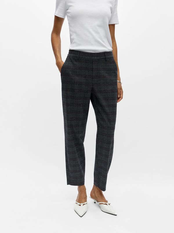 Object OBJLISA SLIM PANT AOP NOOS Dark Grey Melange/Blue/brown 23036808