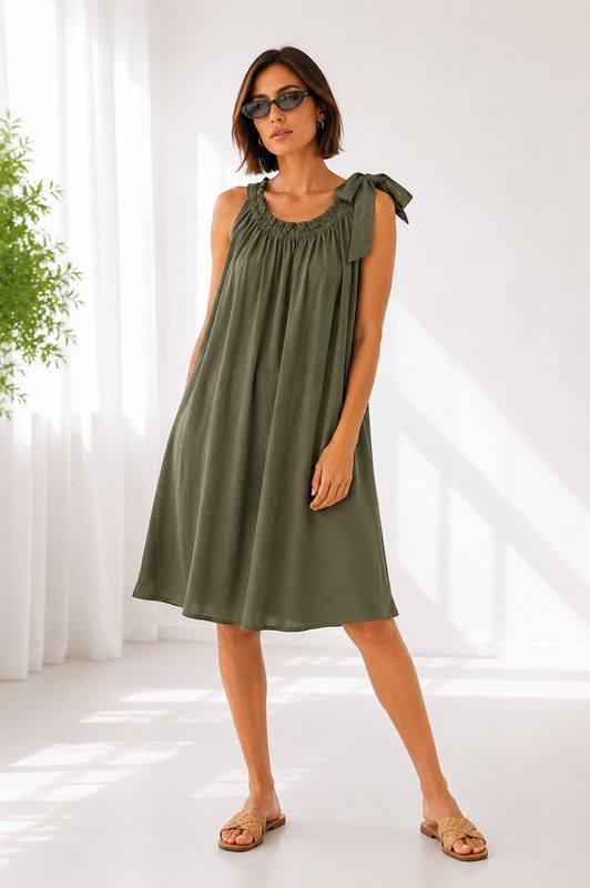 Basements Midi Jurk met Strik Army 55021209