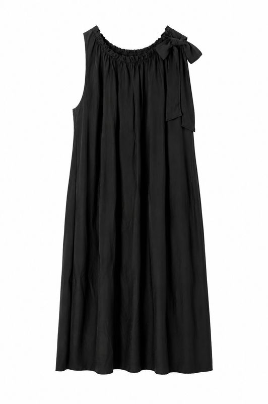 Basements Midi Jurk met Strik Zwart 55021209