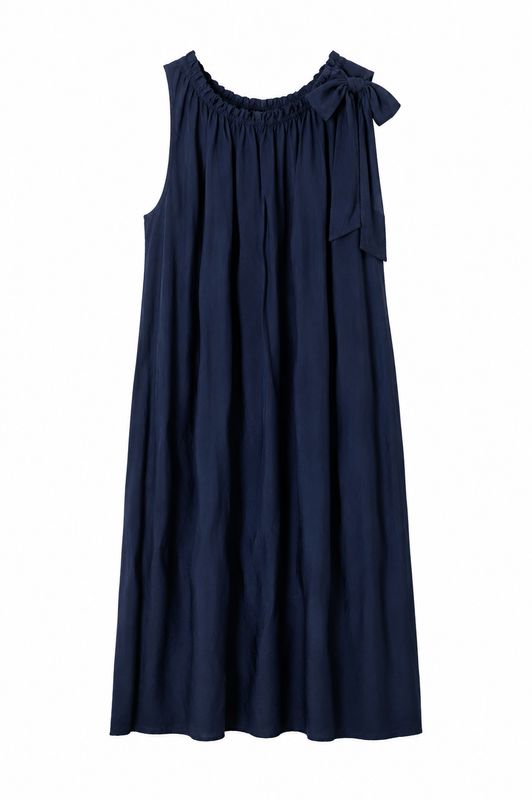 Basements Midi Jurk met Strik Navy 55021209