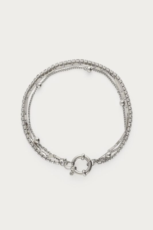 My Jewellery Bracelet triple chain strass Silver MJ14583