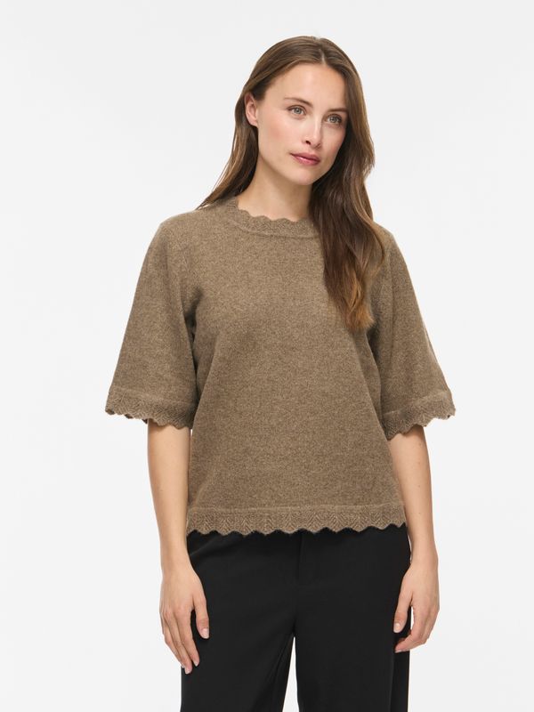 Vila VINIKOLINA O-NECK 2/4 KNIT TOP - NO: Falcon/MELANGE 14119188