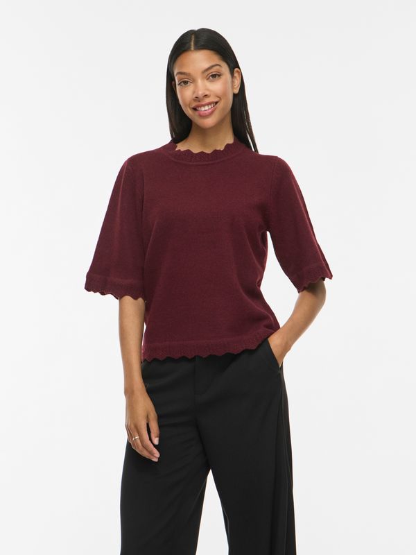 Vila VINIKOLINA O-NECK 2/4 KNIT TOP - NO: Port Royale/MELANGE 14119188