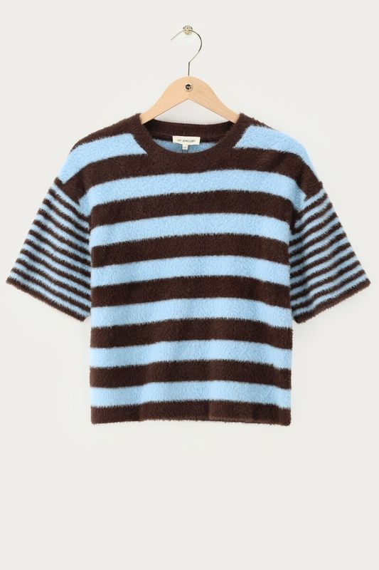 My Jewellery Short Sleeve Striped Knit Blauw MJ16267