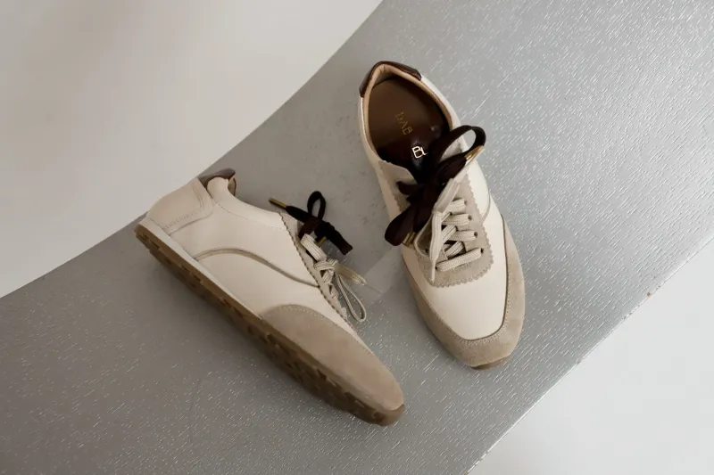 Babouche Lifestyle Sneaker Beige/Off White/Gold/Cognac SHE-215