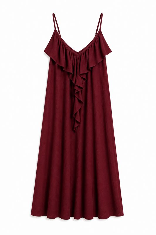 Nameless Jurkje met ruffle Bordeaux 84643