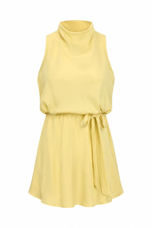 Ambika Jurk haltertop Satijn yellow 70815