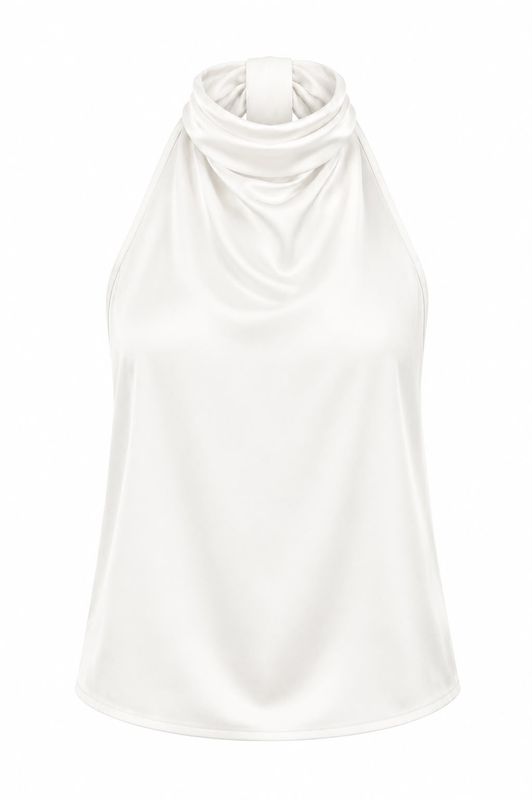 Ambika Satijnen haltertop white 70687