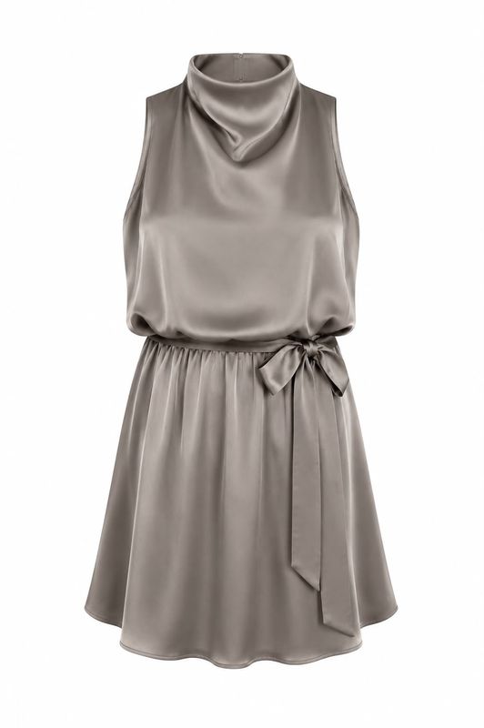 Ambika Jurk haltertop Satijn taupe 70815