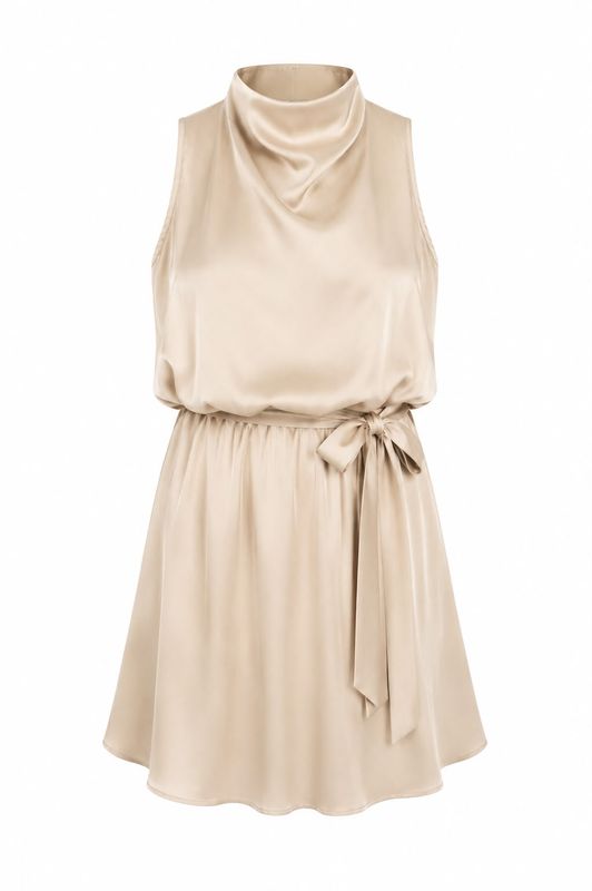Ambika Jurk haltertop Satijn sand 70815