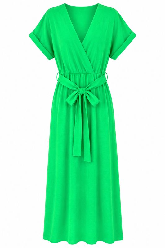 Nameless jurk overslag neon groen B8761