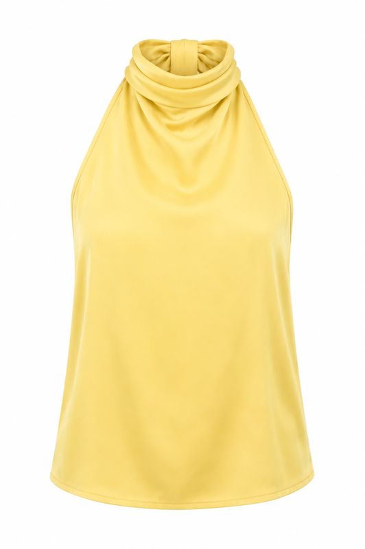 Ambika Satijnen haltertop yellow 70687