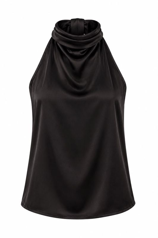 Ambika Satijnen haltertop black 70687