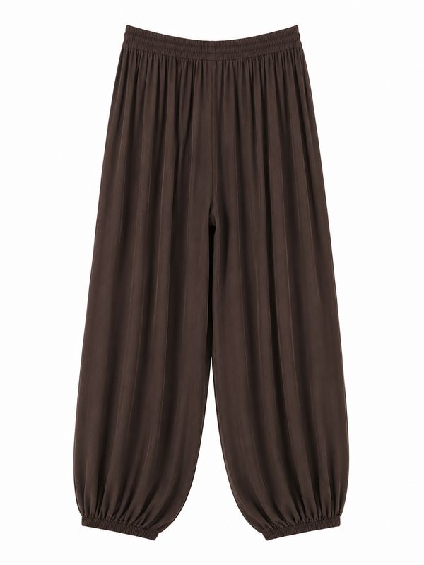 Nameless Pofbroek viscose brown B3128