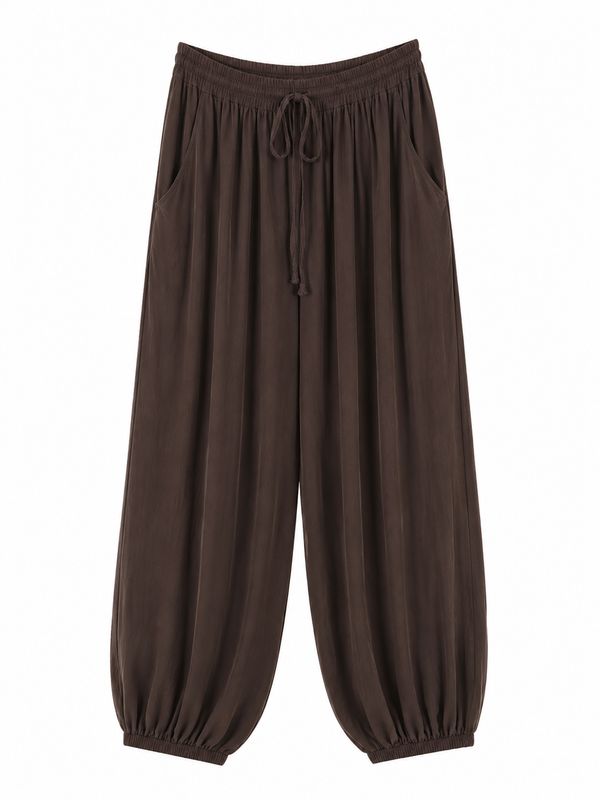 Nameless Pofbroek viscose brown B3128
